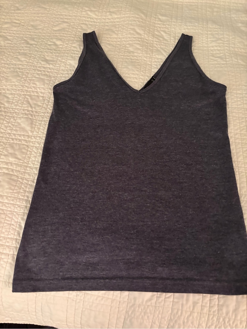 ASOS Dark Heather Navy V-Neck Tank Top